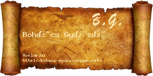 Bohács Győző névjegykártya